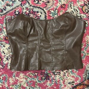 Brown strapless top from Altar’d State